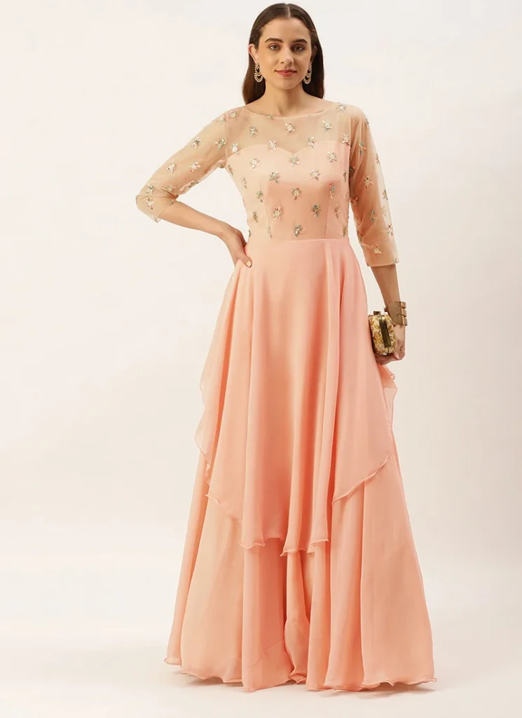 White Net Embroidered N Pink Layered Gown IWBS02211174 U 745x1024