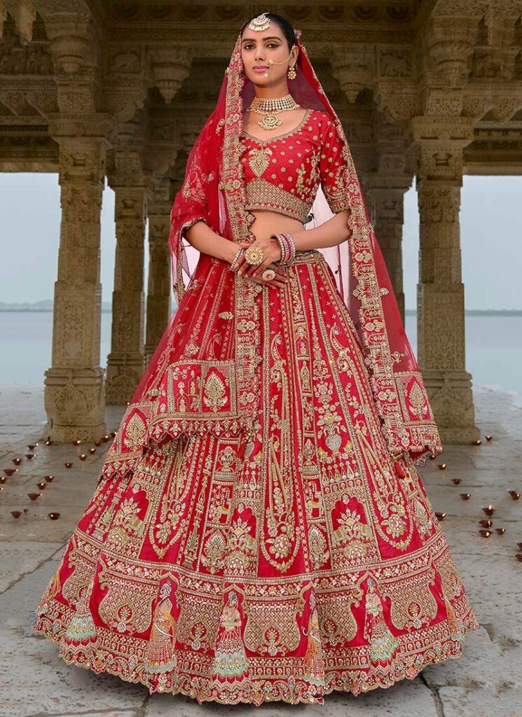 Golden Grace In Red Silk Zari Embroidered Stone Sequins Lehenga Ghsli2574150 U 745x1024