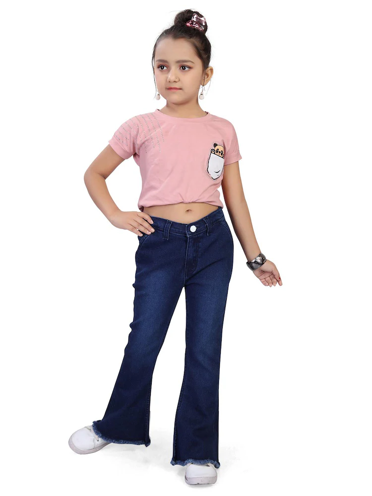 Reelize Denim Jeans For Girls Bell Bottom Dark Blue Kids Jeans Single Button 7 To 8 Years Pack Of 1 Product Images Rvsrk4bhqw 0 202301201543